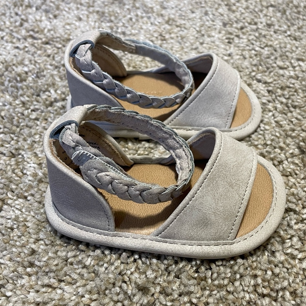 Faux-Suede Braided Sandals for Baby 0-3 Months Gray